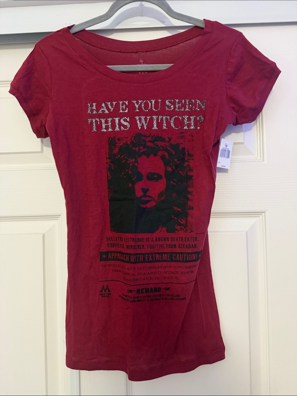 NWT Harry Potter  'Have You Seen This Witch?' Red Women's Tee